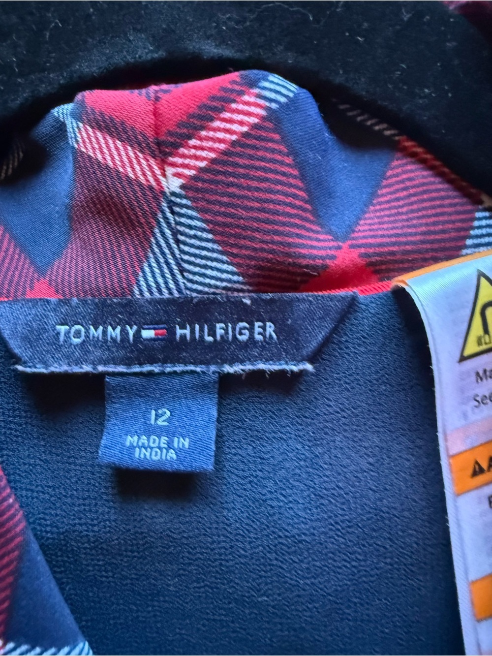 Vintage 90s Tommy Hilfiger Plaid Blazer Dress Preppy Tartan Mini Dress Size 12 - Picture 9 of 10
